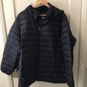 St. John's Bay black puffer coat - Size 1X - medium-weight & packable